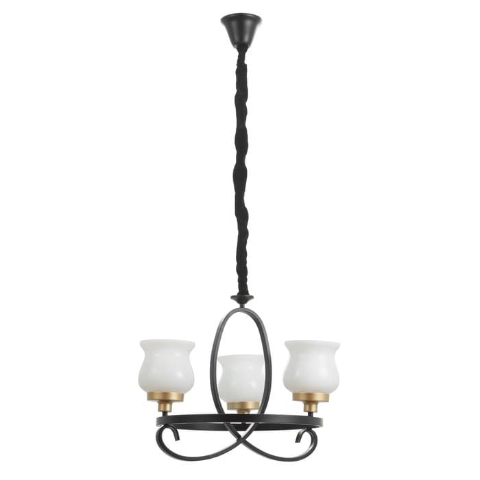 Люстра «Кантри» 3×40 Вт Е27 черно-золотой 50×50×50 см BayerLux