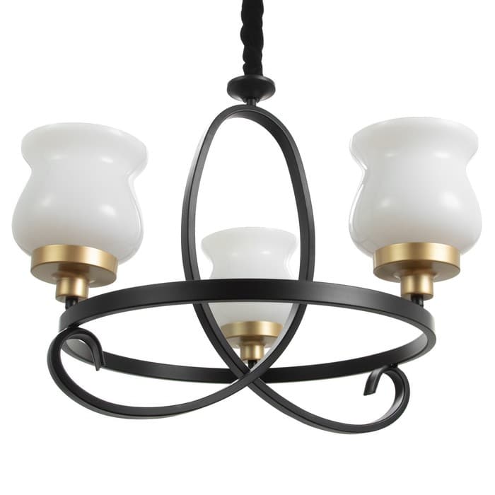 Люстра «Кантри» 3×40 Вт Е27 черно-золотой 50×50×50 см BayerLux