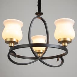 Люстра «Кантри» 3×40 Вт Е27 черно-золотой 50×50×50 см BayerLux