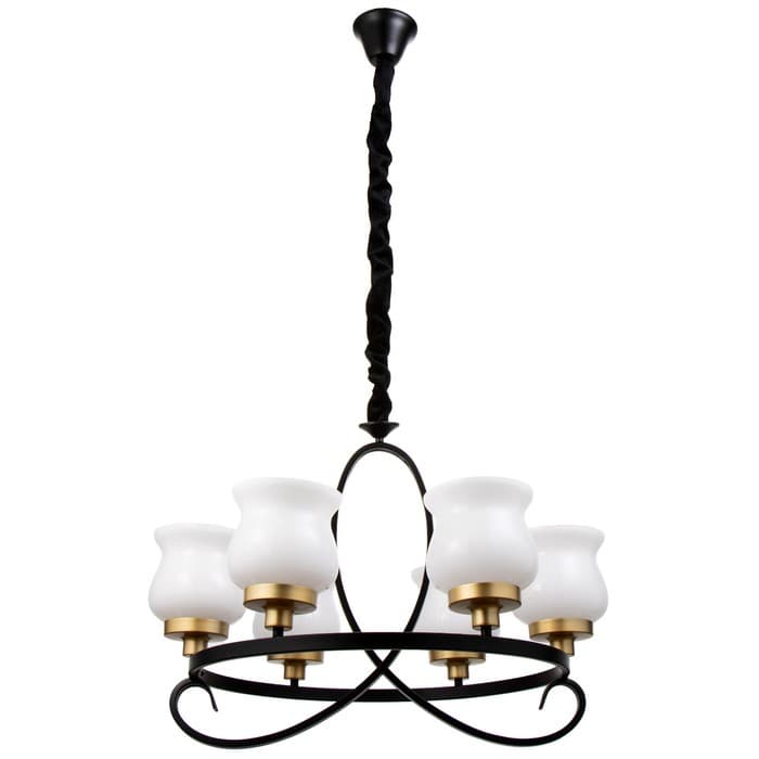 Люстра «Кантри» 5×40 Вт Е27 черно-золотой 60×60×50 см BayerLux