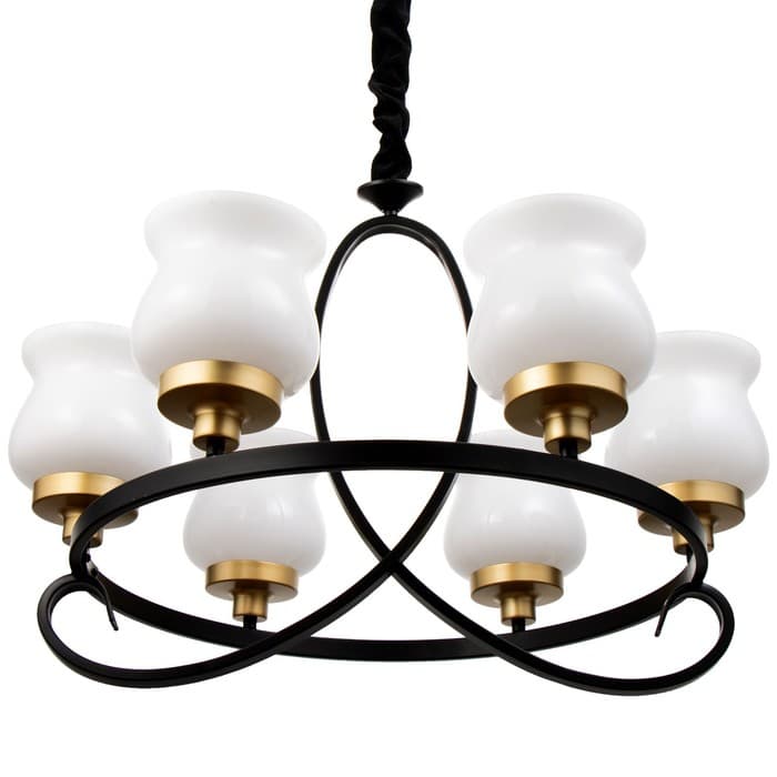 Люстра «Кантри» 5×40 Вт Е27 черно-золотой 60×60×50 см BayerLux