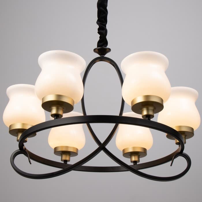 Люстра «Кантри» 5×40 Вт Е27 черно-золотой 60×60×50 см BayerLux