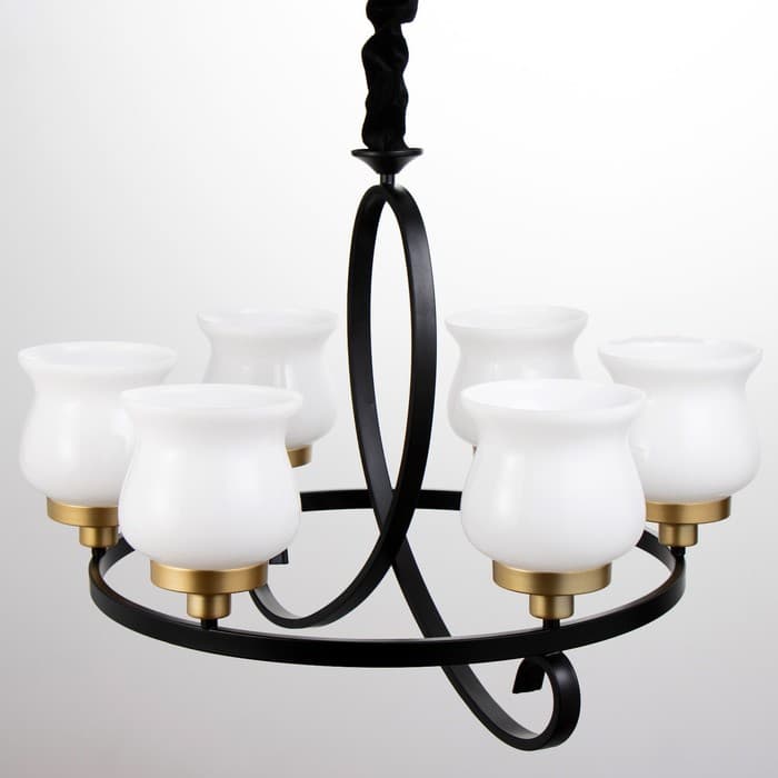 Люстра «Кантри» 5×40 Вт Е27 черно-золотой 60×60×50 см BayerLux