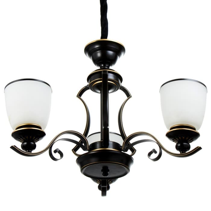 Люстра потолочная BayerLux «Аруна», 3×40 Вт, Е27, черный, 62×62×46 см