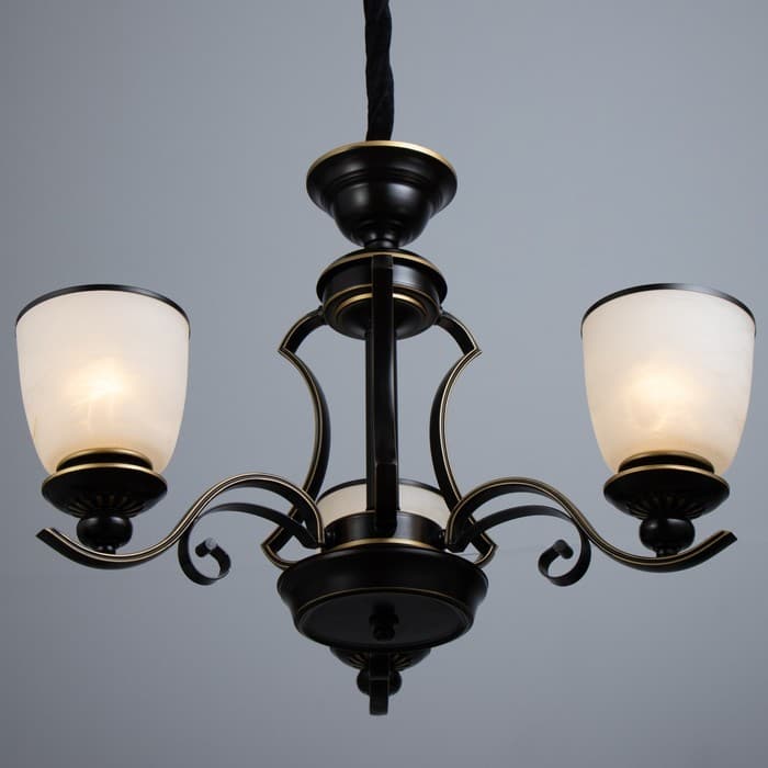 Люстра потолочная BayerLux «Аруна», 3×40 Вт, Е27, черный, 62×62×46 см