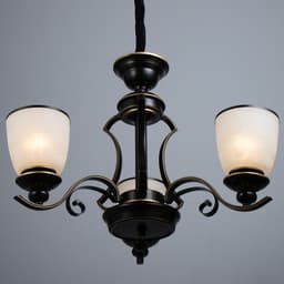 Люстра потолочная BayerLux «Аруна», 3×40 Вт, Е27, черный, 62×62×46 см