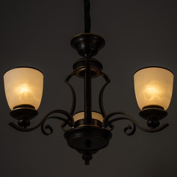 Люстра потолочная BayerLux «Аруна», 3×40 Вт, Е27, черный, 62×62×46 см