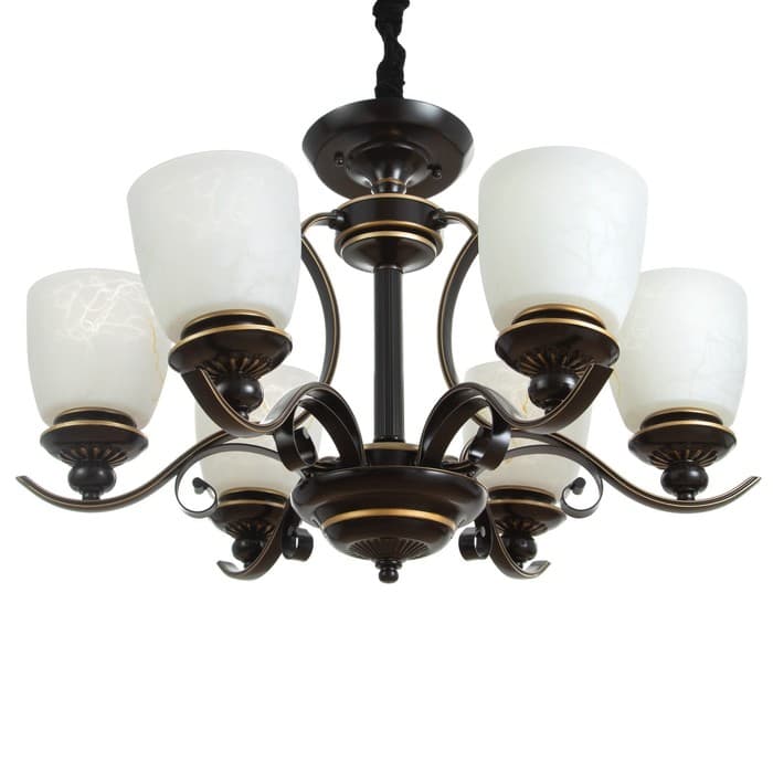 Люстра потолочная BayerLux «Аруна», 6×40 Вт, Е27, черный, 67×67×46 см