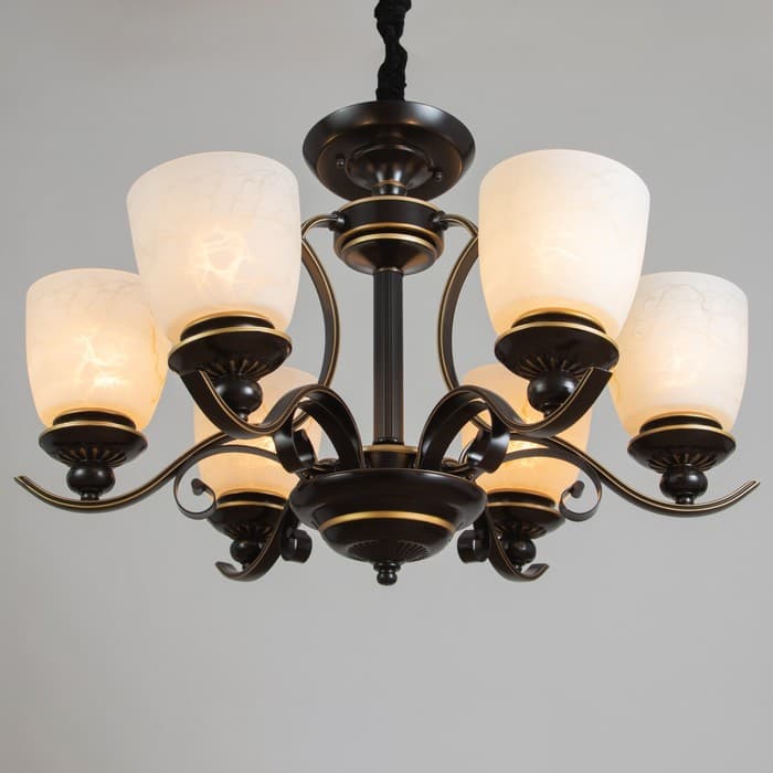 Люстра потолочная BayerLux «Аруна», 6×40 Вт, Е27, черный, 67×67×46 см