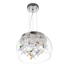 Люстра с ПДУ «Сифора»LED 50 Вт 3000-6000К хром 40×40×23 см BayerLux