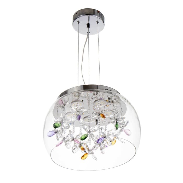 Люстра с ПДУ «Сифора»LED 50 Вт 3000-6000К хром 40×40×23 см BayerLux