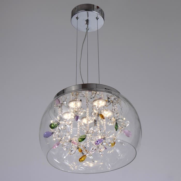 Люстра с ПДУ «Сифора»LED 50 Вт 3000-6000К хром 40×40×23 см BayerLux