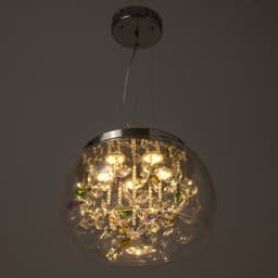 Люстра с ПДУ «Сифора»LED 50 Вт 3000-6000К хром 40×40×23 см BayerLux