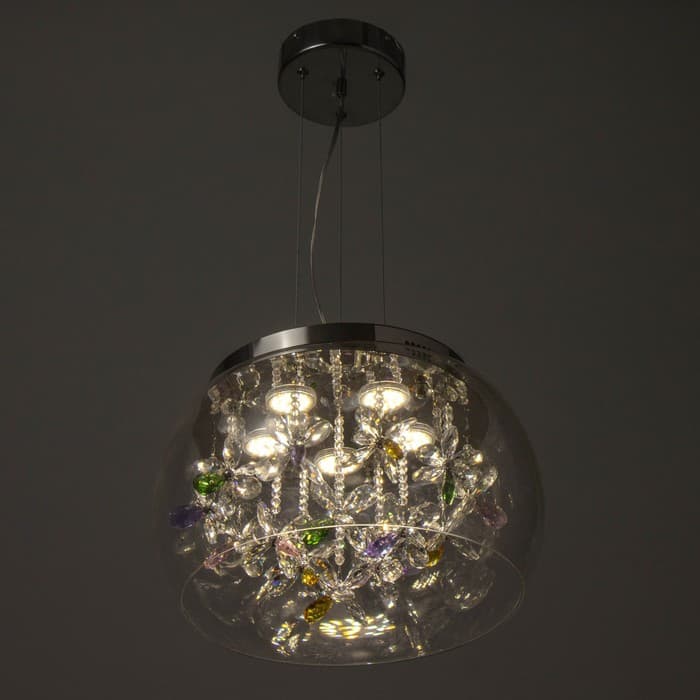 Люстра с ПДУ «Сифора»LED 50 Вт 3000-6000К хром 40×40×23 см BayerLux