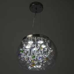 Люстра с ПДУ «Сифора»LED 50 Вт 3000-6000К хром 40×40×23 см BayerLux