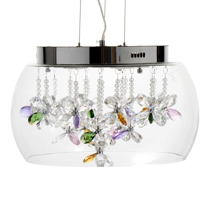 Люстра с ПДУ «Сифора»LED 50 Вт 3000-6000К хром 40×40×23 см BayerLux