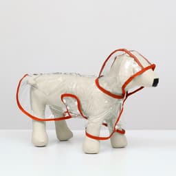 Дождевик для собак, размер M, ДС 26, ОГ 38-41, ОШ 40 см, красный