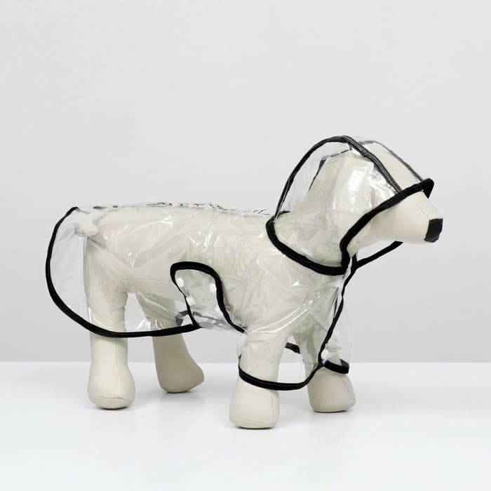 Дождевик для собак, размер S, ДС 22, ОГ 35-38, ОШ 36 см, чёрный