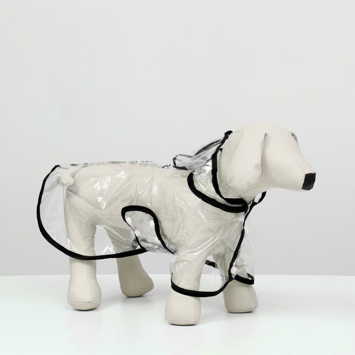 Дождевик для собак, размер S, ДС 22, ОГ 35-38, ОШ 36 см, чёрный