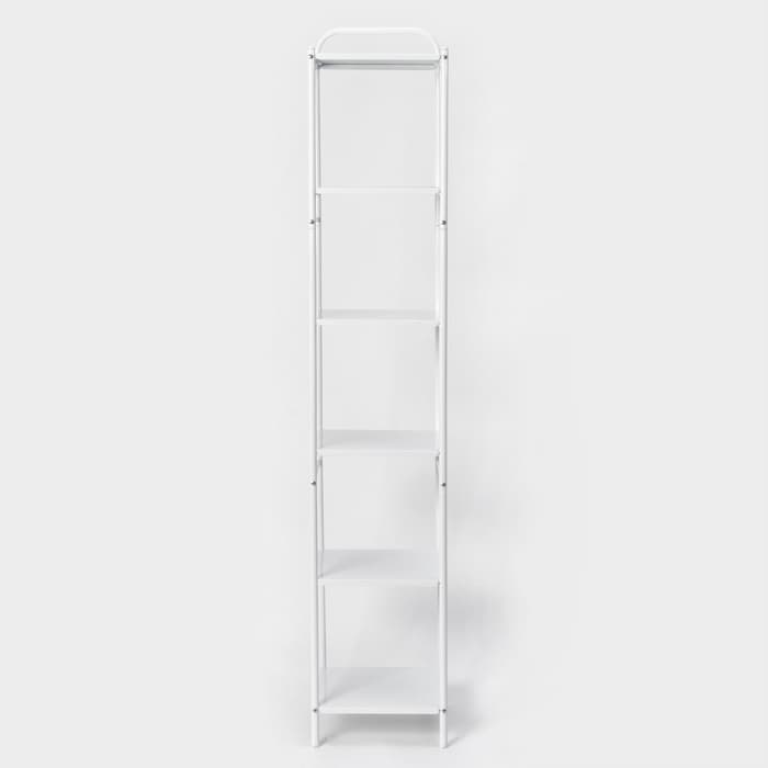 Стеллаж напольный шестиярусный, 29×29×158.5 см, белый