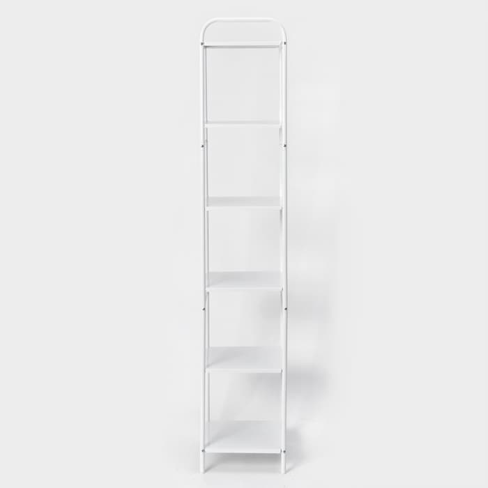 Стеллаж напольный шестиярусный, 29×29×158.5 см, белый