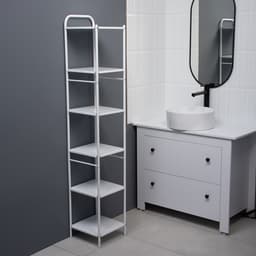 Стеллаж напольный шестиярусный, 29×29×158.5 см, белый