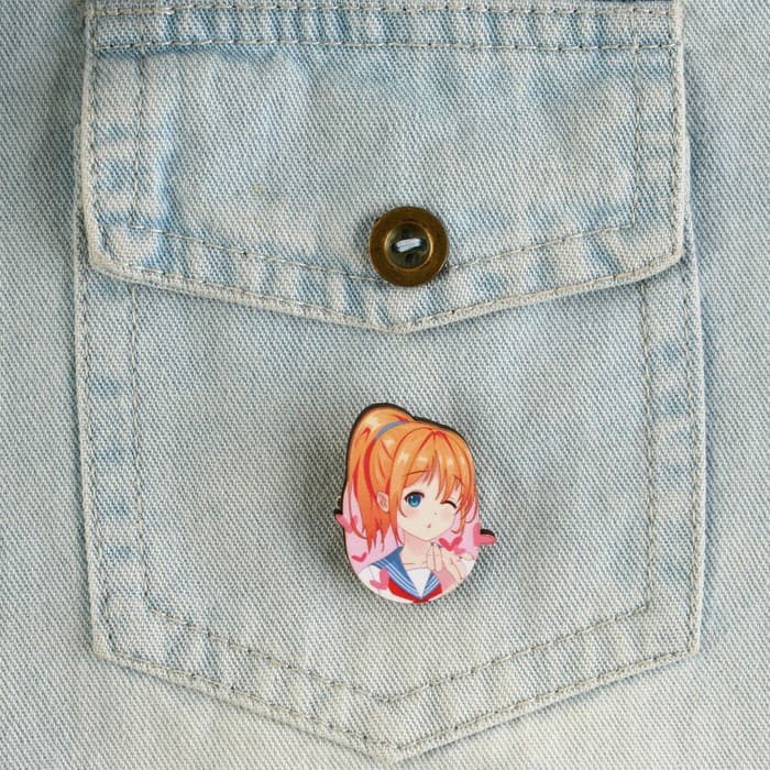 Значок деревянный «Школьницы», аниме, 2.6×3.3 см