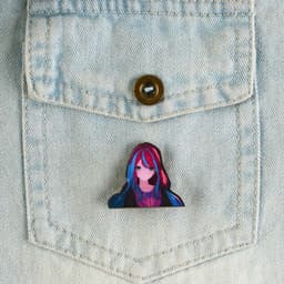 Значок деревянный «Девушка в цветах», аниме, 3.3×2.8 см