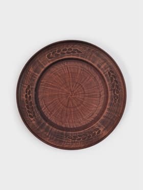Тарелка «Колос‎‎», d=25 см, красная глина