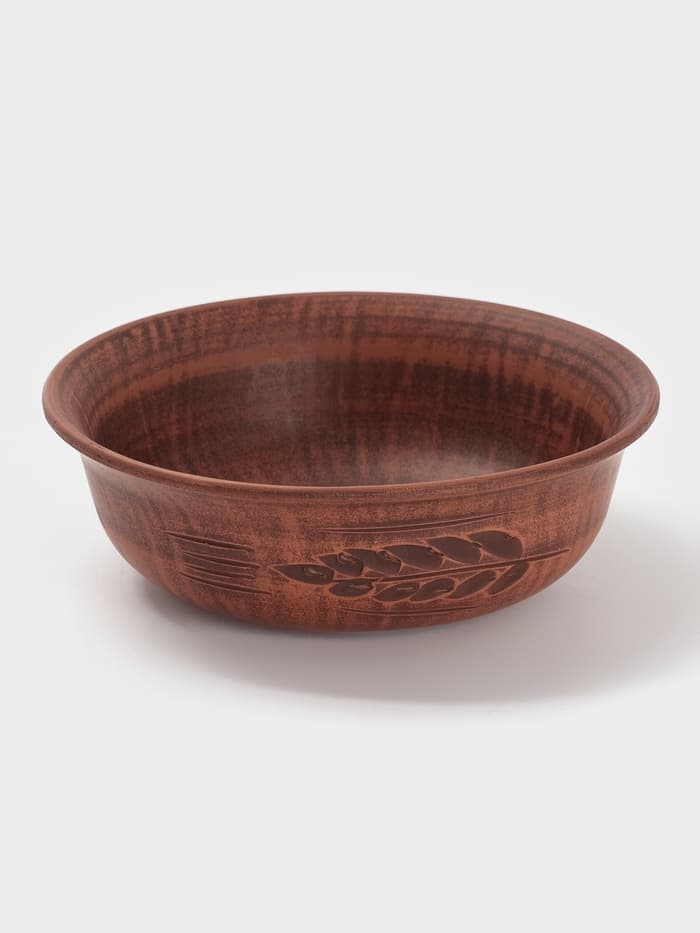 Тарелка глубокая «Колос‎‎», 550 мл, 16×5 см, красная глина