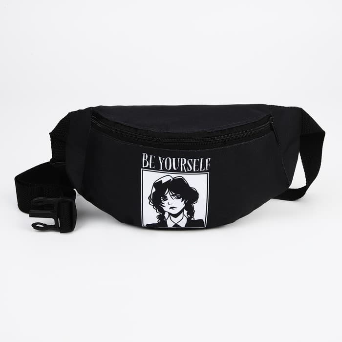 Поясная сумка на молнии, чёрная