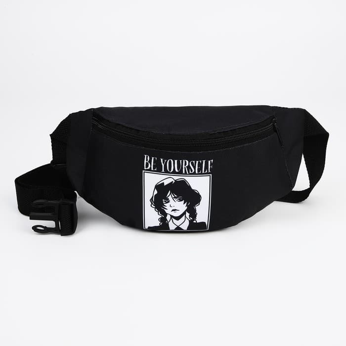 Поясная сумка на молнии, чёрная