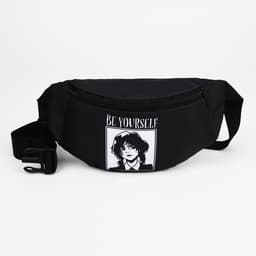 Поясная сумка на молнии, чёрная