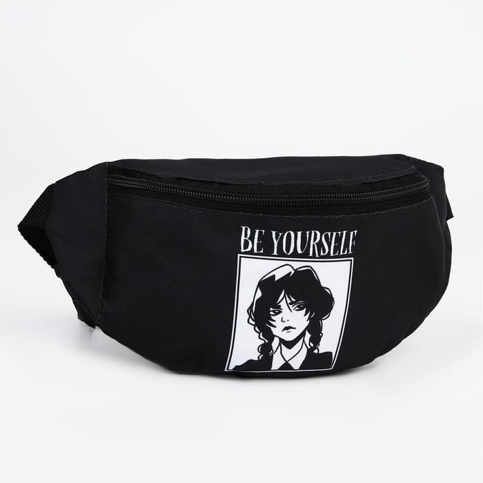 Поясная сумка на молнии, чёрная