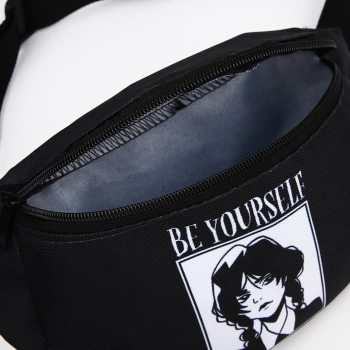 Поясная сумка на молнии, чёрная