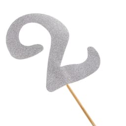 Топпер в торт «2», цвет серебро