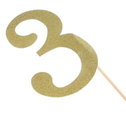 Топпер в торт «3», цвет золото