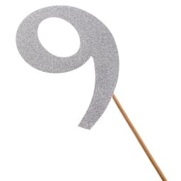 Топпер в торт «9», цвет серебро