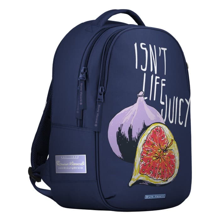 Рюкзак молодежный, 42×31×14 см, эргономичная спинка, Bruno Visconti 12-008, + пенал «JUICY. ИНЖИР»