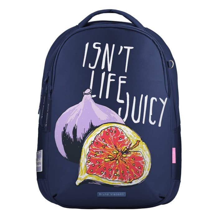 Рюкзак молодежный, 42×31×14 см, эргономичная спинка, Bruno Visconti 12-008, + пенал «JUICY. ИНЖИР»
