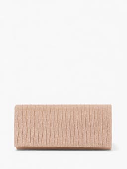 Сумка-клатч женская вечерняя на магните, на сребристой цепочке, блестящая, золотистая