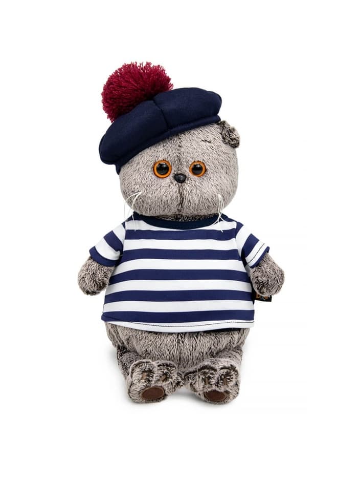 Мягкая игрушка «Басик в тельняшке и берете», 19 см