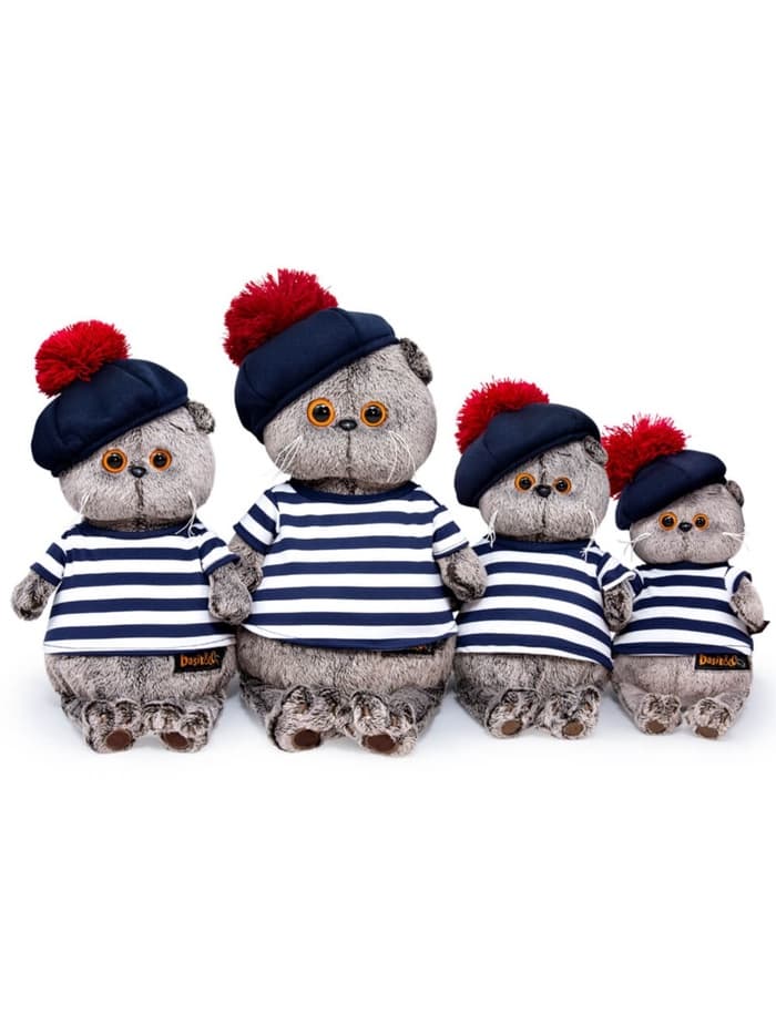 Мягкая игрушка «Басик в тельняшке и берете», 19 см