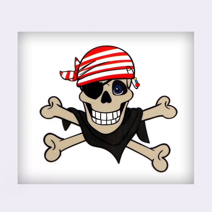 Карнавальный набор: бандана в полоску, маска собаки белая, термонаклейка