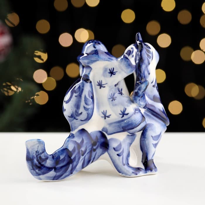 Сувенир "Дракон Леголас", гжель, фарфор, 10х13см