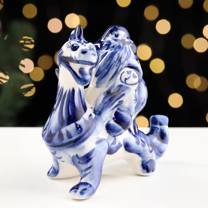 Сувенир "Дракон Леголас", гжель, фарфор, 10х13см