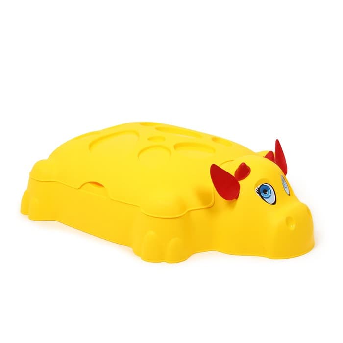 Песочница детская пластиковая, с крышкой, 116×83×30 см, «Коровка»