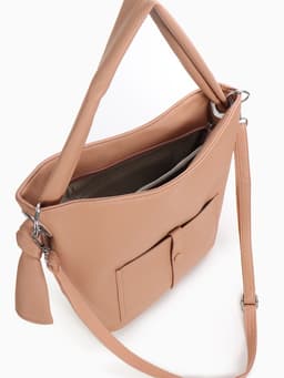 Сумка - мешок женская на молнии, 33×33 см, розовая