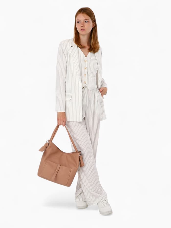 Сумка - мешок женская на молнии, 33×33 см, розовая