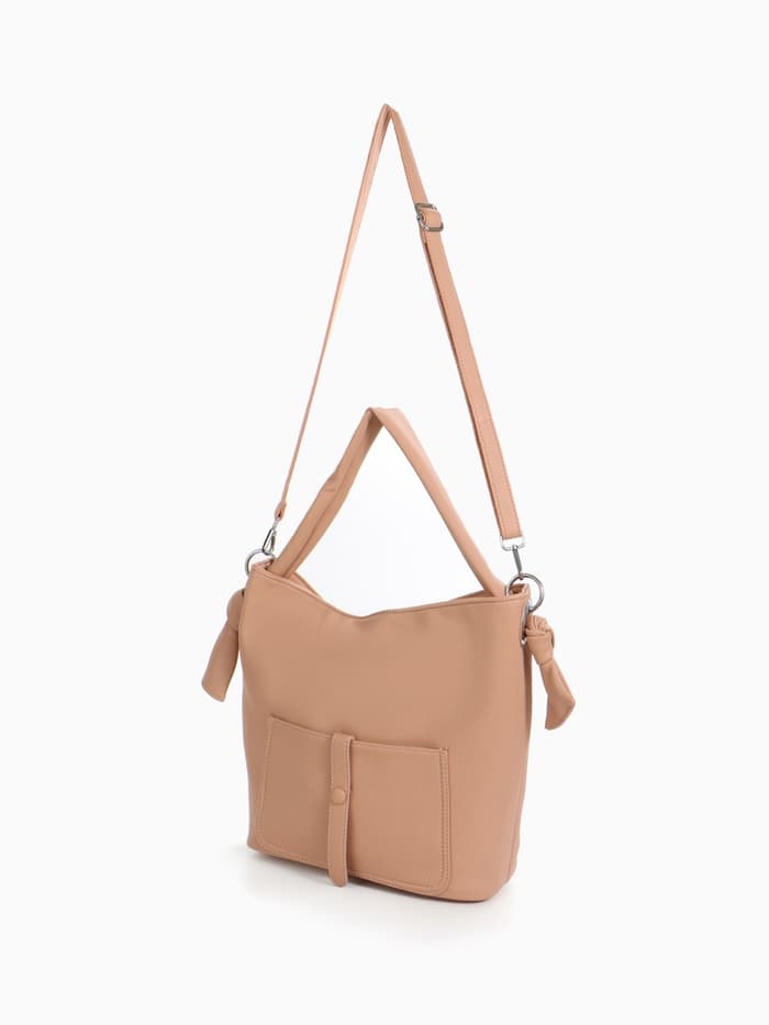 Сумка - мешок женская на молнии, 33×33 см, розовая